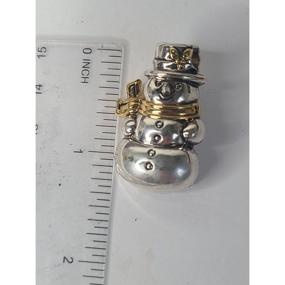 Best Snowman Brooch Pin With Goldtone Accents